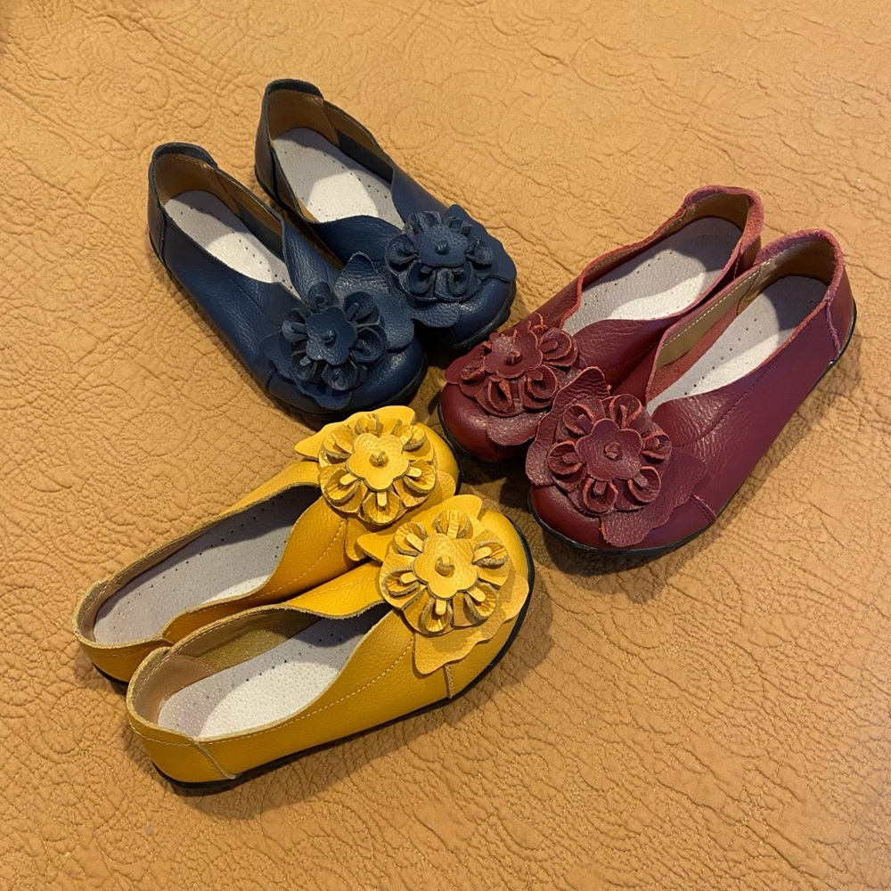 Yellow Flowered Shoes